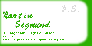 martin sigmund business card